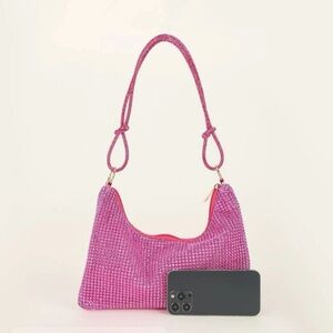 SHEIN Neon Pink Rhinestone Bag